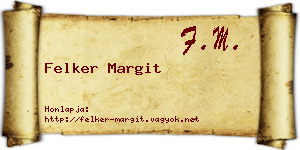 Felker Margit névjegykártya